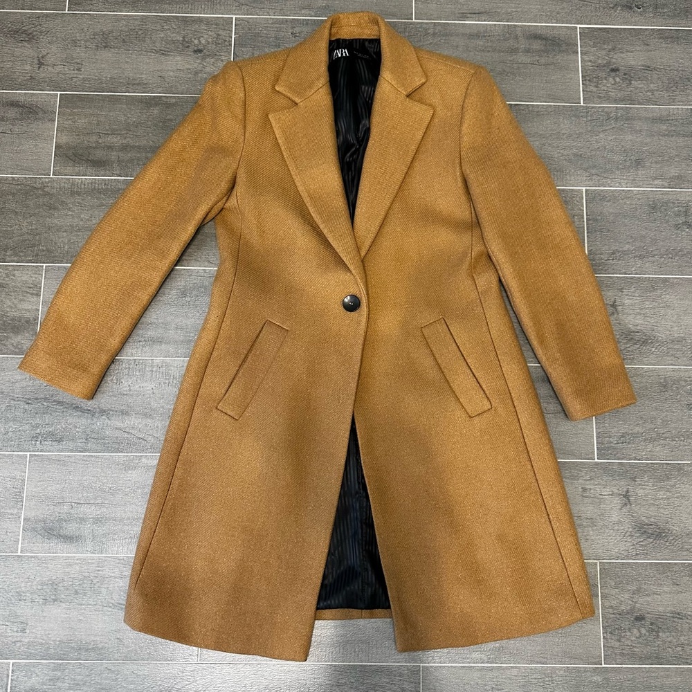 Zara Wool Camel Coat